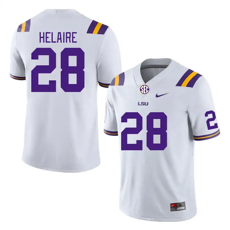 Men's LSU Tigers Cowinn Helaire #28 White NCAA Football Jersey